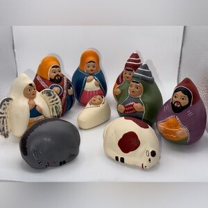 Handcrafted Nativity Figurine Set Handpainted made in Peru